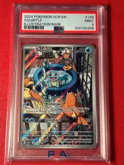 2024 POKEMON SCR EN-STELLAR CROWN ILLUSTRATION RARE #148 SQUIRTLE PSA 9 - Image 1