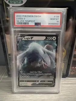 PSA 10 GEM MINT Lugia V 138/195 Ultra Rare Pokemon SWSH Silver Tempest 2022 - Image 1