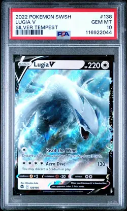2022 POKEMON SWORD & SHIELD SILVER TEMPEST #138 LUGIA V PSA 10 - Image 1
