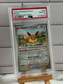 Pokemon TCG Eevee 074/131 Prismatic Evolutions Pokemon Day 2025 Promo - PSA 10 - Image 1