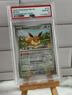 Pokemon TCG Eevee 074/131 Prismatic Evolutions Pokemon Day 2025 Promo - PSA 10 - Image 1