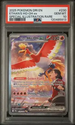2025 POKEMON DRI EN-DESTINED RIVALS #230 ETHAN'S HO-OH EX SIR PSA 10 - Image 1