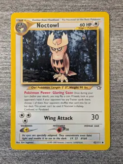 Noctowl #42/111 Neo Genesis 2000 Regular Uncommon Pokemon Card Vintage TCG - 61 - Image 1