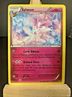 Pokemon Sylveon Holo Rare Card Furious Fists 72/111 Cracked Ice LP - Image 1