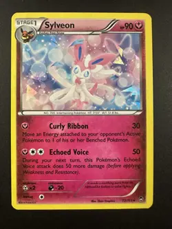 Pokemon Sylveon Holo Rare Card Furious Fists 72/111 Cracked Ice LP - Image 4
