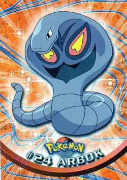 Pokemon #24 Arbok Card Blue Logo  Topps TV Animation Series 1999 - Image 1