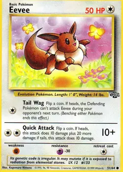 Pokemon Eevee Card Jungle 1st Edition Set 51/64 - Image 1