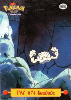 Pokemon TV6 #74 Geodude Card 1999 Topps TV Animation Edition - Image 1