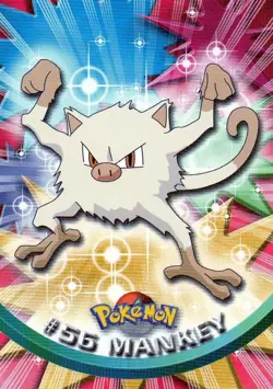 Pokemon #55 Mankey Card Topps Series 1 - Image 1