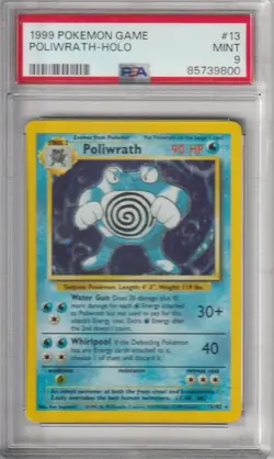PSA 9 MINT Poliwrath Base Set Unlimited Holo Rare Pokemon Card 13/102  - Image 1