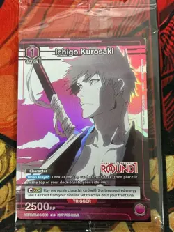 Ichigo Kurosaki (BLC-1-040) Round 1 Stamped Union Arena Bleach Promo Card SEALED - Image 1