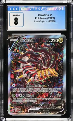 Pokemon Giratina V 186/196 Alt Art Lost Origin Full Art Holo CGC Mint 8 - Image 1