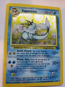 Vaporeon Jungle Set Holo Pokemon Card Base WOTC Played - Image 5