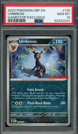 2023 PSA 10 Pokemon Gamestop Umbreon Stamp Promo 130/197 Card OBF Gem Mint - Image 3