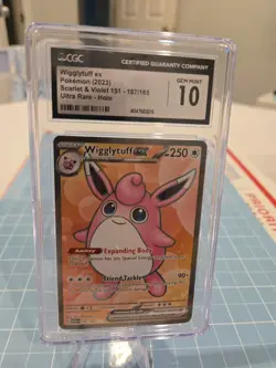 CGC 10 GEM MINT Wigglytuff EX Ultra Rare 187/165 Pokemon 151 English Card 2023 - Image 1