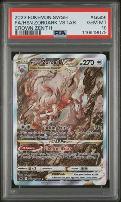 PSA 10 Graded Crown Zenith GG56/GG70 Hisuian Zoroark VSTAR Pokemon Card - Image 3