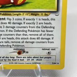Delibird 5/64 Neo Revelation Pokemon Holo Foil Rare Card MP - Image 3