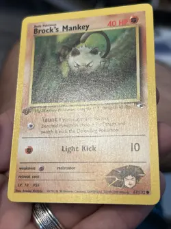 Brock's Mankey 67/132 1st Edition WOTC Pokemon TCG Card Gym Heroes Near Mint - Image 10