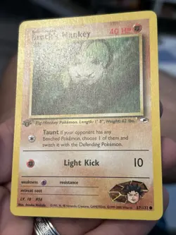Brock's Mankey 67/132 1st Edition WOTC Pokemon TCG Card Gym Heroes Near Mint - Image 2