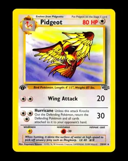 1999 Pokemon PIDGEOT Jungle Set 1ST EDITION Rare NON HOLO Card 24/64 WotC NM - Image 1