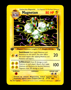 1999 Pokemon MAGNETON Fossil Set 1ST EDITION Non Holo RARE Card 26/62 WotC NM+ - Image 3