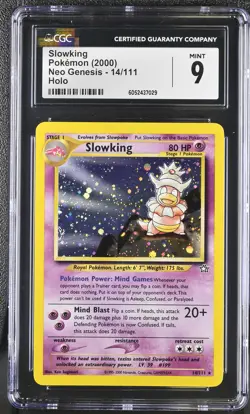 CGC 9 MINT Slowking 2000 Neo Genesis 14/111 Holo Pokemon Card psa - Image 3