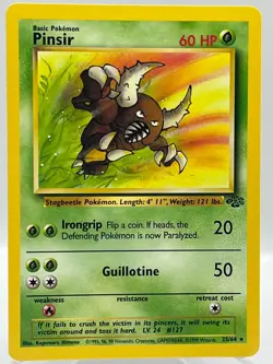 Pinsir 25/64 Jungle Unlimited Non Holo Rare WotC 1999 Vintage Pokemon TCG Card - Image 4