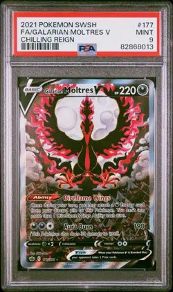 Galarian Moltres V 177/198 PSA 9 MINT Chilling Reign Alternate Art Pokemon Card - Image 3