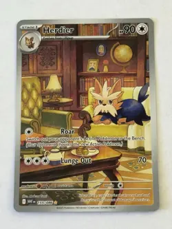Pokemon Tcg Herdier 155/086 White Flare illustration rare - Image 1