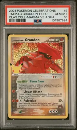 2021 POKEMON CELEBRATIONS CLASSIC COLL #9 TEAM MAGMA'S GROUDON-HOLO PSA 10 - Image 1
