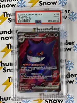 ⚡️❄️ 2024 Pokemon TEF EN Gengar ex Ultra Rare #193 PSA 9 Graded ⚡️❄️⚡️❄️ - Image 3