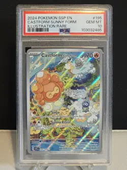 PSA 10 GEM MT Castform Illustration Rare 195/191 - Surging Sparks - Pokemon TCG - Image 3