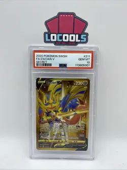 2020 Pokemon Zacian V FA 211/202 Secret Rare Sword & Shield GEM MINT PSA 10 - Image 3