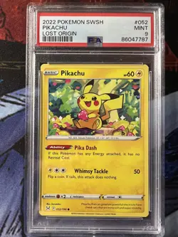 PSA 9 Pokémon TCG Pikachu Sword & Shield - Lost Origin #52 Mint - Image 3