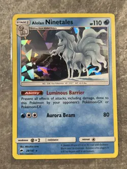 Alolan Ninetales (Cracked Ice Holo) Pokemon TCG 028/147 Deck Exclusive Holo (LP) - Image 3