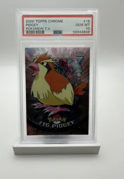 2000 Topps Chrome Pokemon T.V. HOLO #16 PIDGEY PSA 10 - Image 3