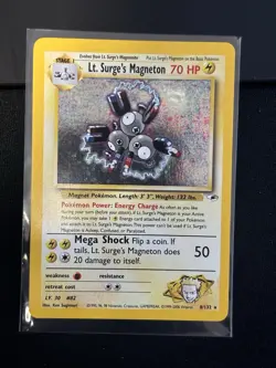 Lt. Surge's Magneton 8/132 Pokemon Gym Heroes Unlimited Holo Rare Card WOTC NM - Image 3