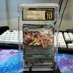CGC 10 PRISTINE Charizard Ex 125/197 HOLO RARE Obsidian Flames Pokemon Card - Image 1