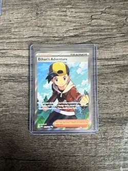 Pokemon TCG Destined Rivals Ethan's Adventure Full Art Trainer Card 221/182 - Image 1