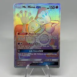 Mr. Mime GX 173/168 SM Celestial Storm Secret Rainbow Rare Pokemon TCG Card NM - Image 1