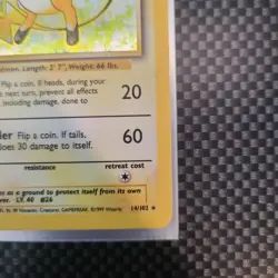 Raichu 14/102 Pokemon TCG Vintage Card Base Set Holo - Image 5