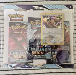 NEW SEALED Pokemon Chilling Reign 3 Pack Blister- Eevee Promo Card - Image 1