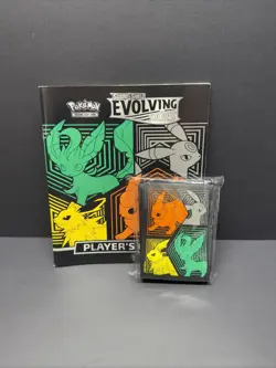 Pokemon TCG Sword & Shield Evolving Skies Player's Guide From ETB W Card Sleeves - Image 1