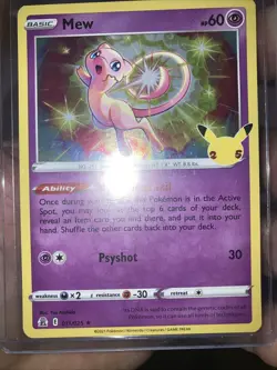 Mew 11/25 SWSH Celebrations Holo Rare Pokemon TCG Card NM/M 011/025 - Image 1