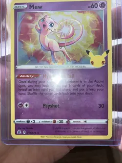 Mew 11/25 SWSH Celebrations Holo Rare Pokemon TCG Card NM/M 011/025 - Image 3