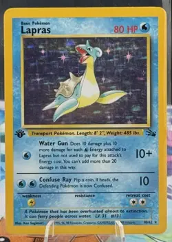 Lapras Pokemon Card 1st edition/fossils edition. 10/62 - Holo Foil Rare - Image 1
