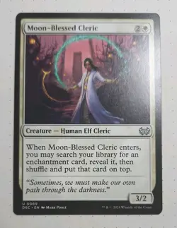 Moon-Blessed Cleric -NM- Duskmourn: Commander 2024 DSC #0069 MTG Uncommon White - Image 1