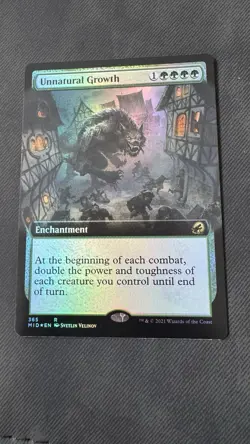 Unnatural Growth - Foil Extended Art MID NM MTG #365  - Image 1