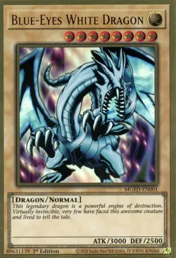 Blue-Eyes White Dragon - MGED-EN001 - Premium Gold Rare - 1st Edition NM YuGiOh! - Image 1