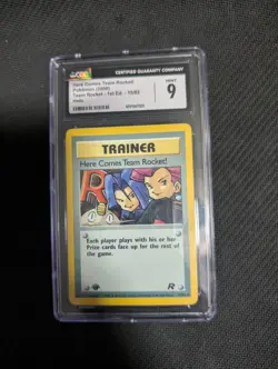 Here comes team rocket cgc 9 1st edition graded Pokemon card holo - Image 1